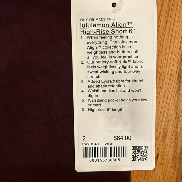 lululemon athletica High-Waist Bike Shorts in Deep Wine - Picture 3 of 8